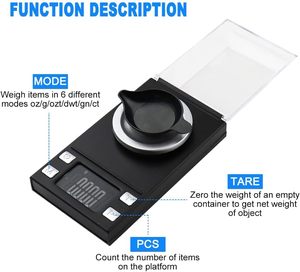 0.001 נייד lcd גודל כיס דיגיטלי 100 גרם/50 גרם/20g/10g קיבולת עבור צמחי מרפא תכשיטים מעבדה להשתמש oem מותאם אישית & odm נתמך - Product Image 3