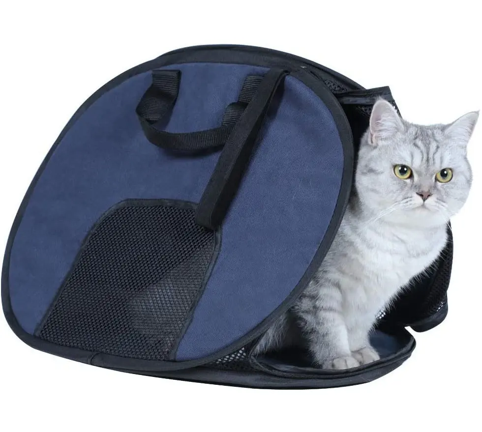 Bolsa de transporte plegable para mascotas, bolsa ligera de alta calidad, lavable, transpirable, para gatos y perros