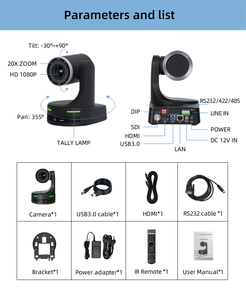 PTZ 1080p网络摄像头20X光学变焦与用于直播网络摄像头会议系统摄像头的各种软件兼容 - Product Image 6
