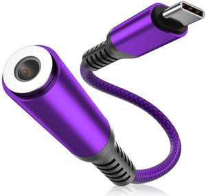 USB tip C için 3.5mm kadın kulaklık adaptör jak 20cm naylon örgülü USB C için 3.5mm Aux ses Dongle kablosu iPad Pro Macbook - Product Image 5