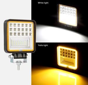 ขายส่ง 126w 4 นิ้ว 9-36V ไฟ led ทํางานสีเหลืองสีขาว 24V ไฟทํางานสําหรับรถออฟโร้ด 4X4 - Product Image 4