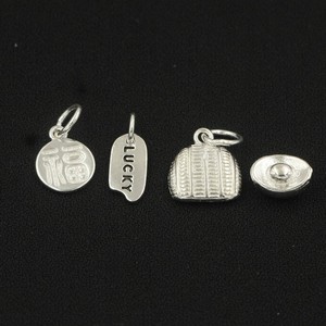ホットセール925スターリングシルバーグッドラックブレスレットディスクちりとりチャームインゴットビーズ女性用ジュエリー作り