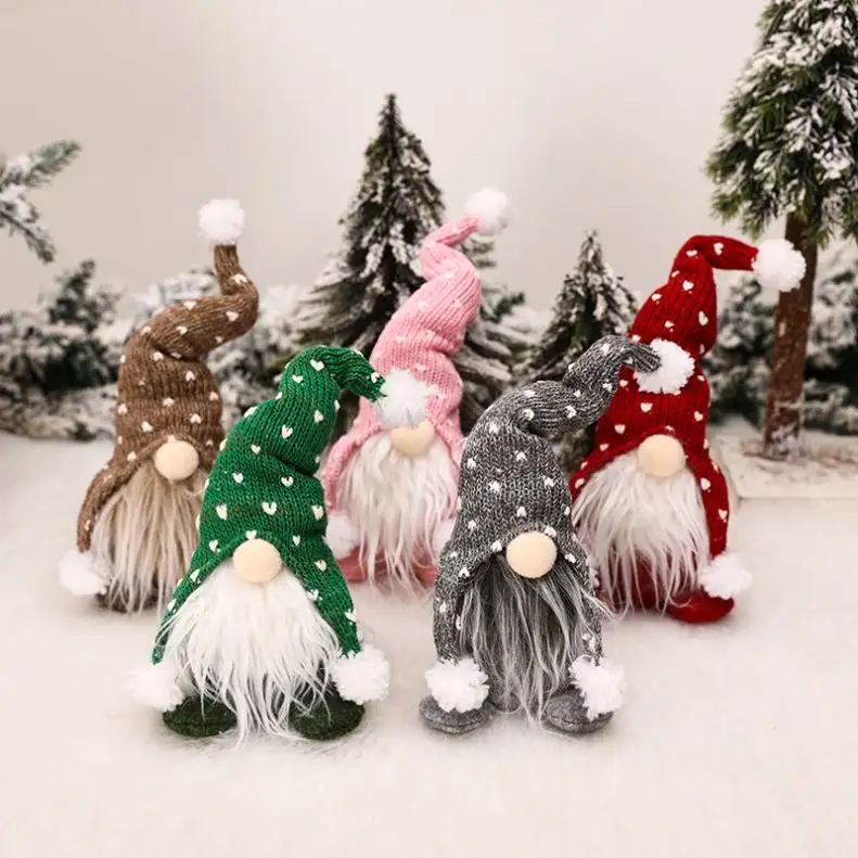 1 natale Santa Gnome peluche bambola senza volto regalo di compleanno albero di Natale appeso decorazione natalizia per la casa