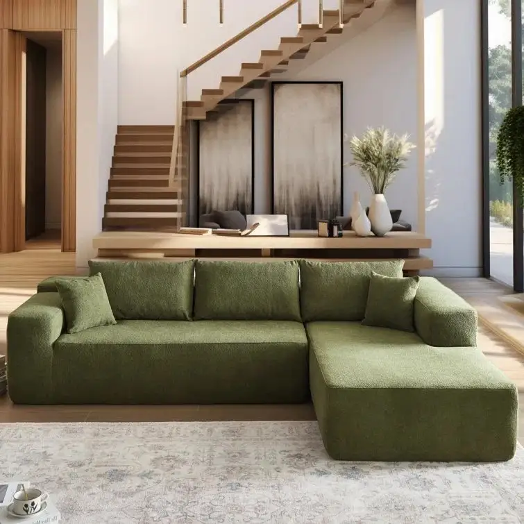 Vendas diretas da fábrica de sofás domésticos modernos italianos tecido minimalista estilo nórdico para sala de estar sofás comprimidos