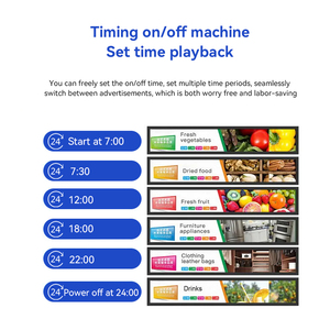 Wall Mounted 35.9 Inch <strong>LCD</strong> Bar <strong>Display</strong> Digital Signage TFT Ultra Wide LED Strip Screens for Advertising SDK <strong>Function</strong> - Product Image 5