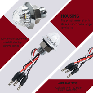 Mini 3/4 inç yüksek parlaklık 3W karpuz kamyon LED yan işaretleyici ışık yeni durum DC12V veya DC24V - Product Image 3
