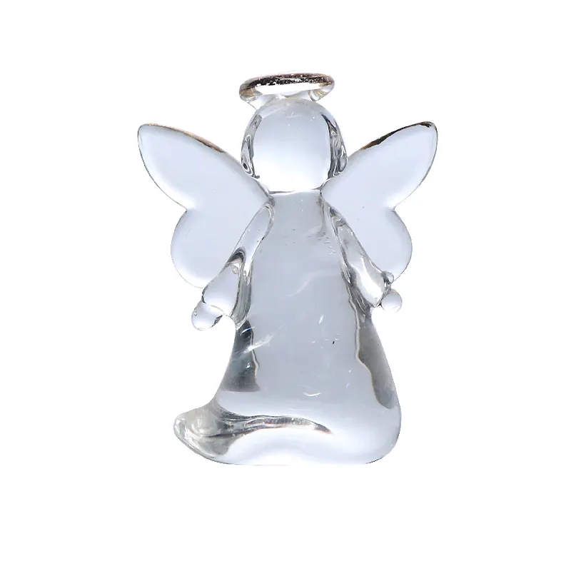 Skillful Manufacture Handblown Star Angle Glass Small Clear Glass Angel Figurines