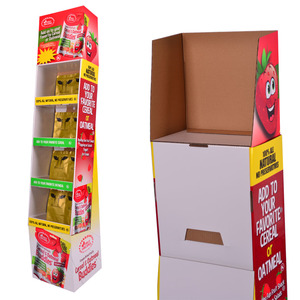 Wellpappe Pop Karton Schokolade Boden stehend Display Stand Rack Regale Lebensmittel Kartoffel Snack Karton Display - Product Image 1