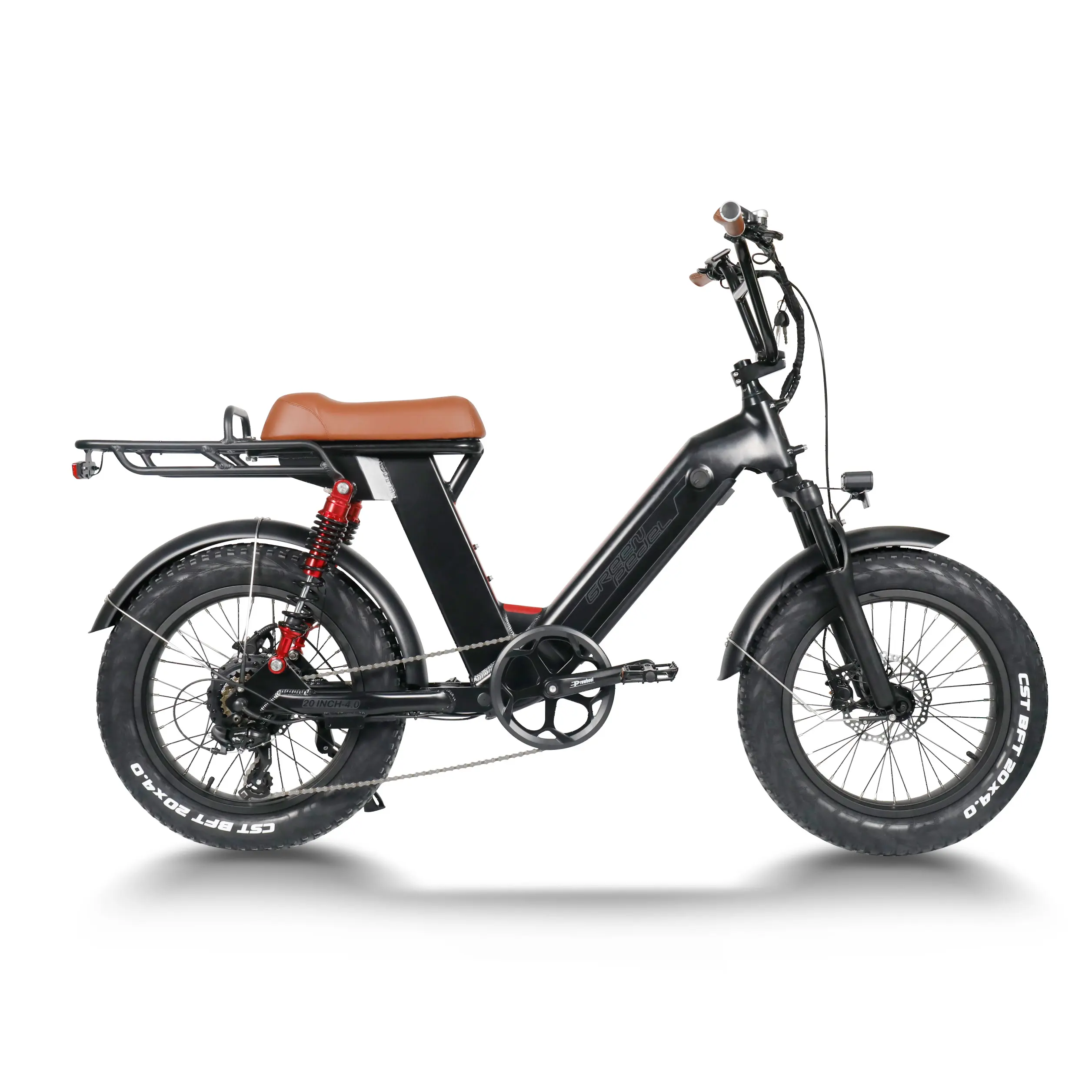 Greenpedel 750W Motor Bicicletas eléctricas MTB Fat Tire Ebike Luz LED Batería de litio Pantalla LCD 48V Motor de cubo trasero 20"