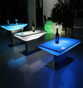 Maden nargile salonu koltuk mobilya <span class=keywords><strong>Led</strong></span> işıklı dikdörtgen gece kulübü masa ve sandalyeler - Product Image 2