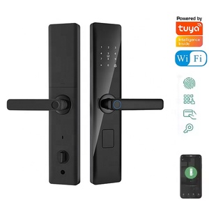 Tuya Wifi Digital Lock Handle Impressão Digital Desbloquear Remoto Hotel Apartamento Quarto Cartão Chave Cerradura Inteligente Door Lock
