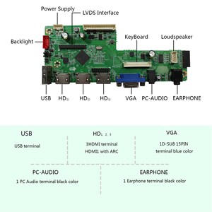 Kit de Control de placa de controlador de Monitor Lcd de entrada de Audio USB Vga con Panel de pantalla Lcd de 10,4 pulgadas y 12,1 pulgadas