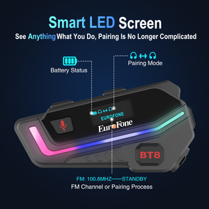 Sistema de comunicación de casco con pantalla LCD, auriculares Bluetooth para motocicleta compatible con emparejamiento e intercomunicador con SENA ,Cardo - Product Image 6