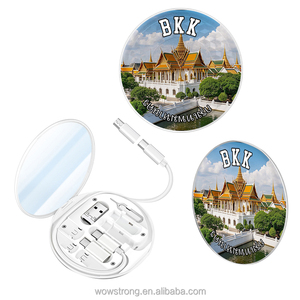 绿色星球曼谷纪念品6合1 <span class=keywords><strong>USB</strong></span>电缆适配器套件3A快速充电中央世界购物中心卡佩拉旅游礼品