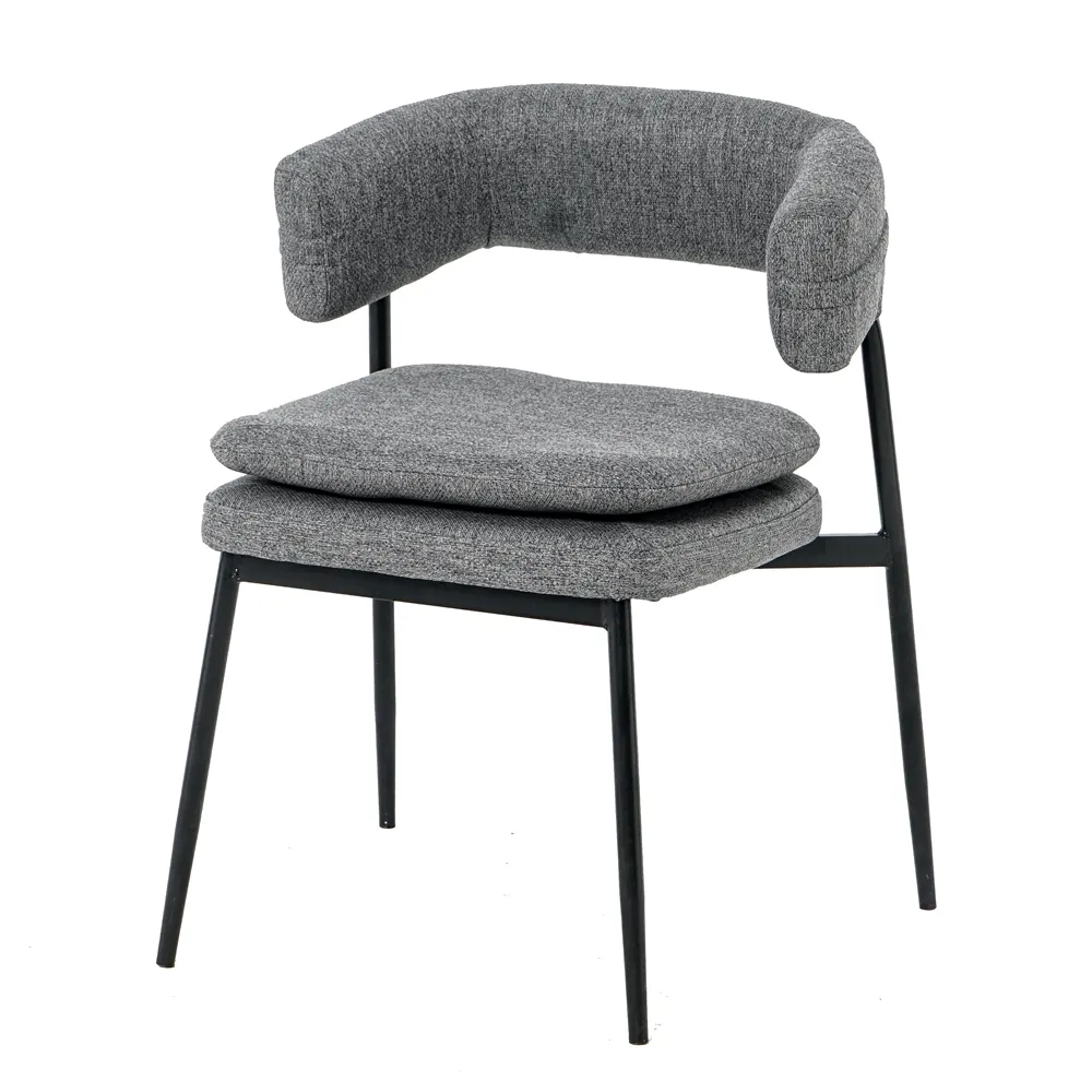 Wholesale Modern Velvet Restaurant Dinning Colorful Arm rest grey Dining Room Chair With Metal Legs