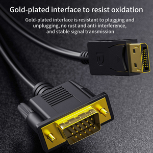 DisplayPort DP-VGAケーブルアダプターHD1080PラップトップコンピューターPCHDTVプロジェクターモニターディスプレイポート-VGAコンバーターケーブル - Product Image 3