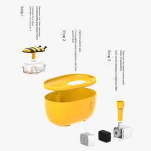 ハニービー2L自動猫水噴水ディスペンサー<span class=keywords><strong>USB</strong></span>充電器ペット猫飲用ボウル小型猫と犬用