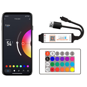 Blue tooth LED Controller Mini 5V USB 5-24V Tuya Smart Life APP 24 tasti telecomando IR 12V 6A RGB LED Light Strip Controller