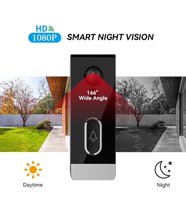 Wholesale HD 1080P Night vision Camera  WIFI Battery  Wireless Intercom ring smart video Doorbell