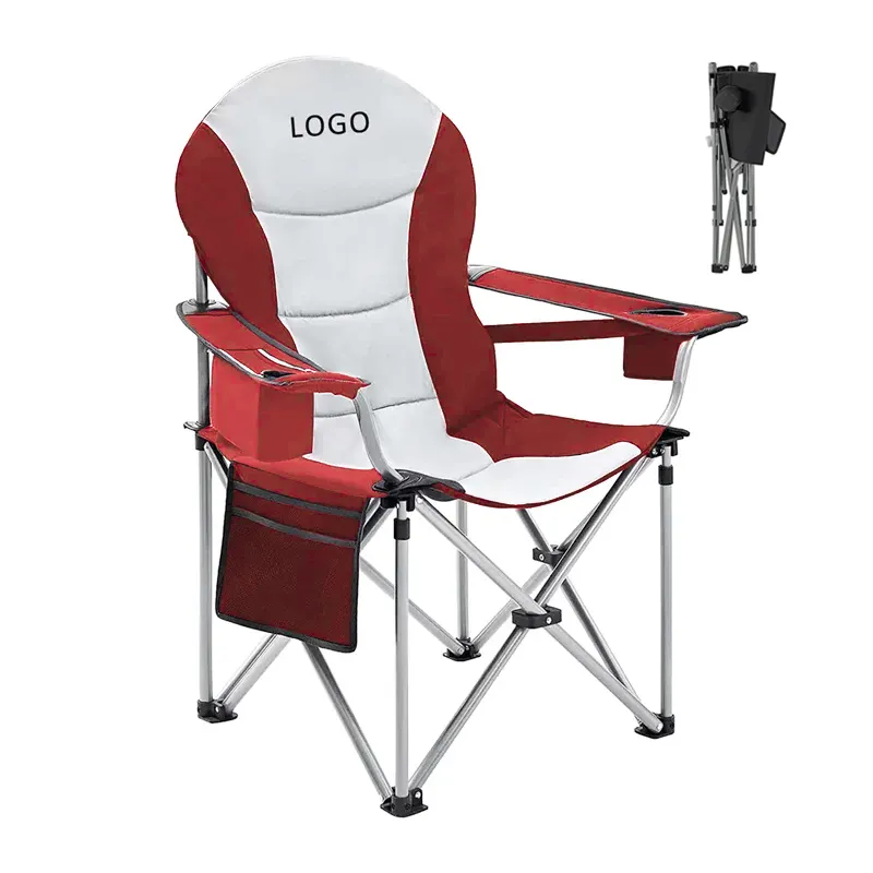 Grande chaise de camping de pique-nique inclinable pliable Portable Oxford de luxe à ouverture rapide avec sac isotherme en plein air