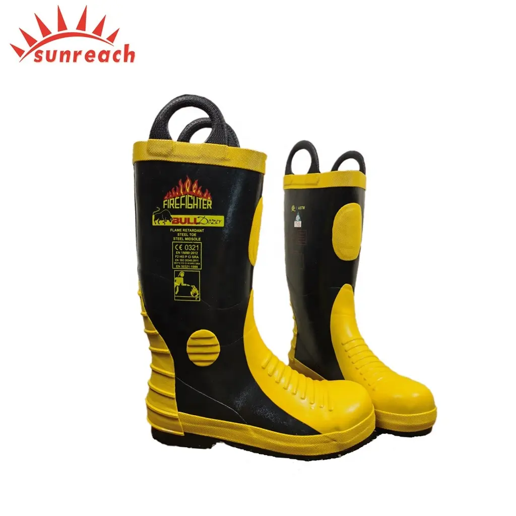 CE Approved EN20345 Fireman Fire Rubber Boots