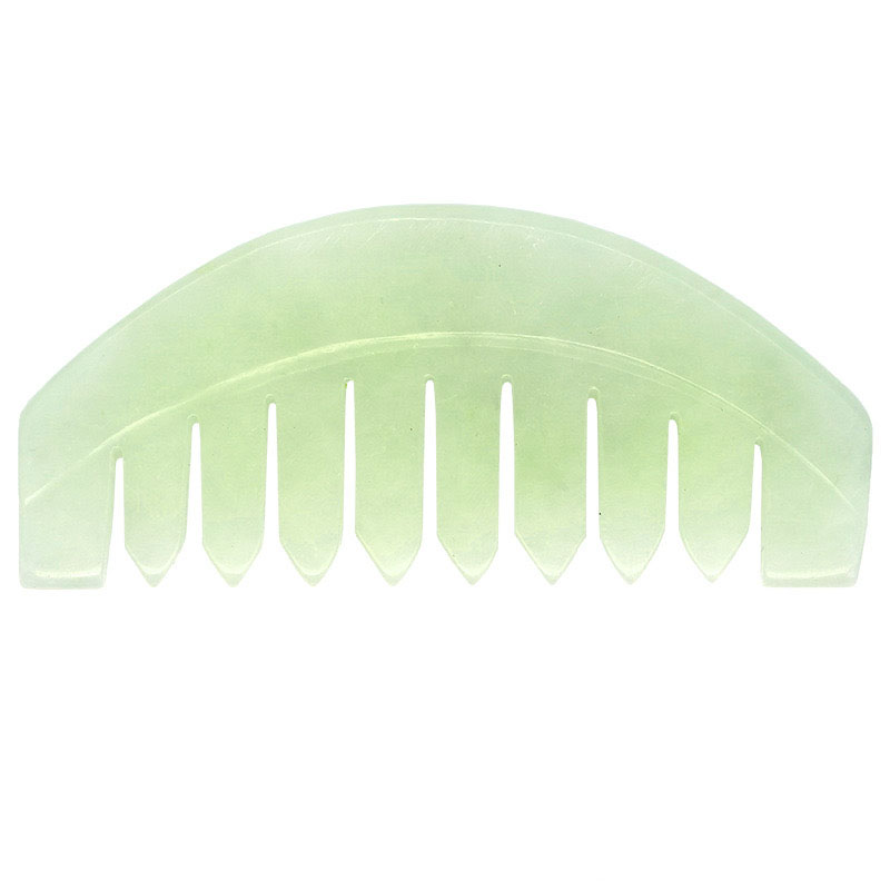 Peigne de Gua Sha en jade vert clair