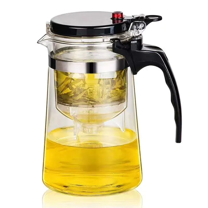 De vidrio de té hervidor de té de hoja suelta fabricante con construido en infusor y filtro extraíble