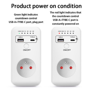 FR Plug New Smart Timing Socket Controller Automatic Power-off Programmable Countdown <strong>Timer</strong> Switch With USB Type-<strong>C</strong> - Product Image 6