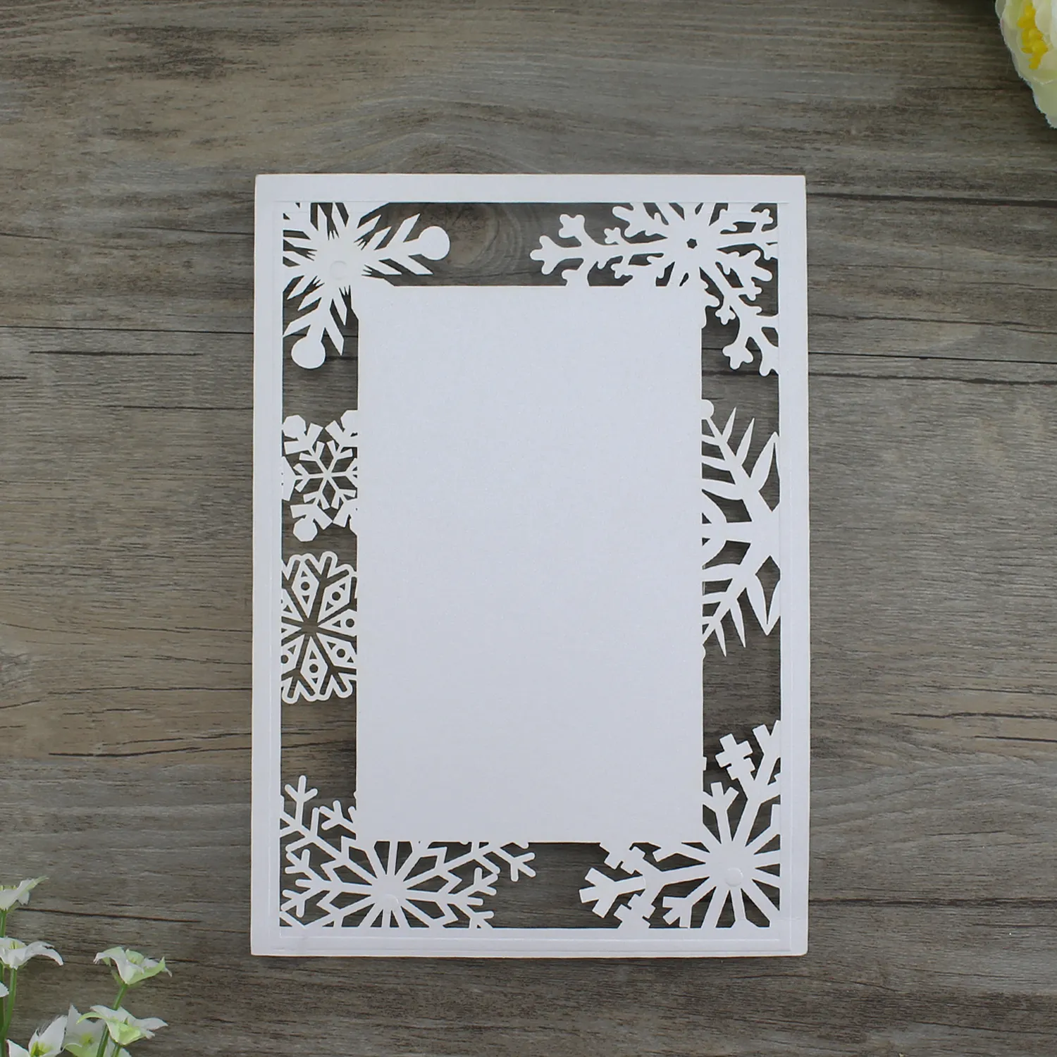 Unico Fiocco di neve Winter White Wedding Invitation Card