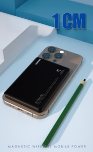 Super slim bank Card Size Magnetic Fast Wireless Charge PD 22.5W Designed for <strong>apple</strong> 14 Pro 16 Pro Mini 10000 Mah Power Bank - Product Image 6