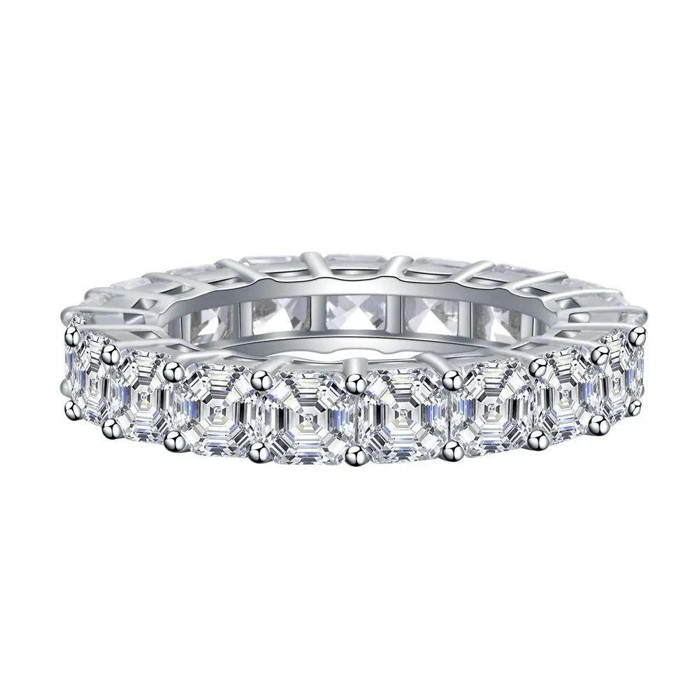 Hoge Kwaliteit Geplatineerde Ringen 925 Sterling Zilver Hoge Carbon Diamant 8a Zirkoon Ringen Voor Vrouwen Of Mannen