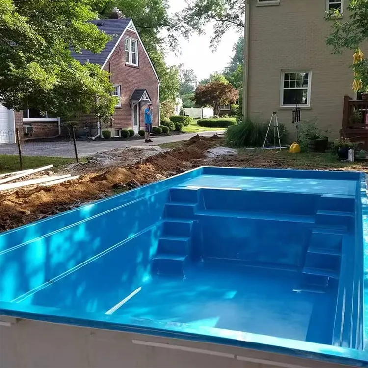 Precios de piscina de fibra de vidrio frp moderna casa familiar de lujo personalizada piscina de spa de natación enterrada