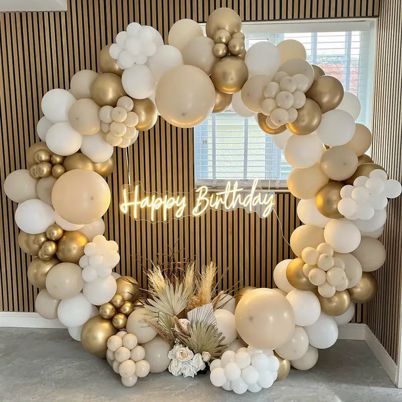 Set di catene per palloncini in lattice forniture per feste con palloncini in lattice decorazione per Festival OEM rotonda colore personalizzato compleanno argento e bianco