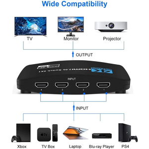 Justlink 5X1 Conmutador HDMI 5 puertos HDMI2.0b Conmutador 4K 60Hz 5 en 1 Selector de salida HDCP2.2 Soporte 18Gbps HDR10 con control remoto - Product Image 2