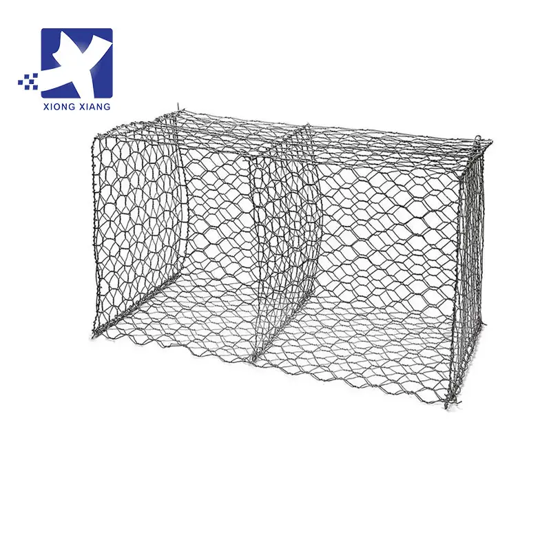 Galvanized Mesh 10x12cm Stone Cage Net / Gabion Retaining Wall For Construction Water Used