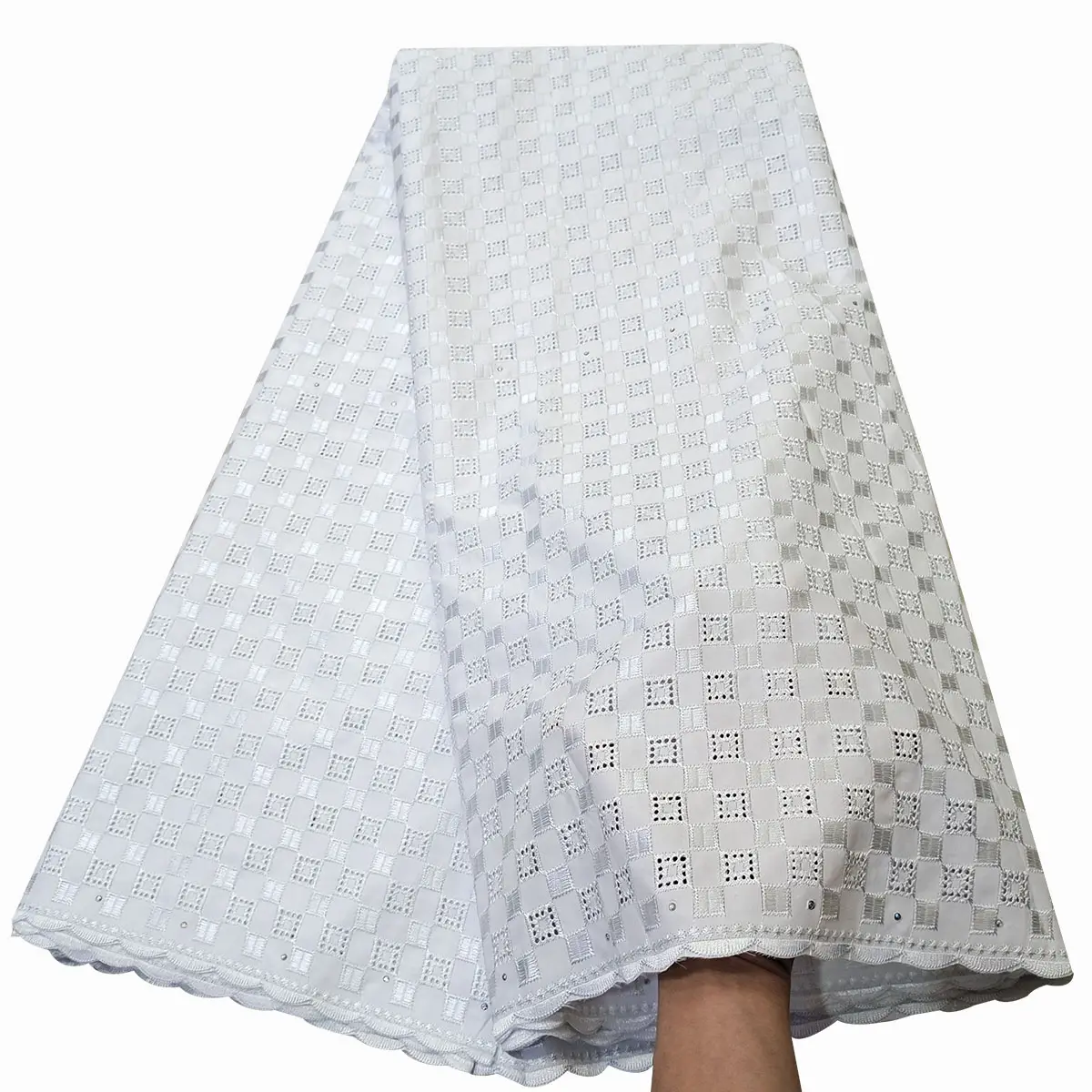 Bestway African Lace Fabrics Nigerian Hochwertige 100% Baumwolle polierte Spitze für Männer