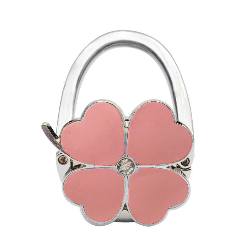 Trèfle à quatre feuilles couleur unie cuir-poudre