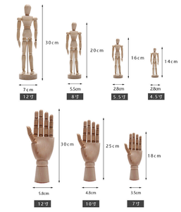 Movable Wood Manikin Hand Model Log Human-Shaped Puppet with Finger Joint Wooden Puppets for Puppet Theaters - Product Image 1