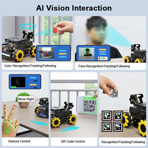Raspberry Pi 5 Robot omnidireccional Coche Mecanum Rueda AI Vision ROS Conducción autónoma Seguimiento de reconocimiento facial - Product Image 4