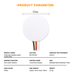 Tre colori DC12/24V 5A LED Cabinet luce di controllo oscuramento a mano sensore di tocco nascosto sensore per vetro legno - Product Image 2