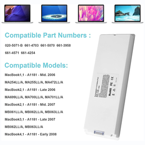 <strong>A1185</strong> Laptop Battery Compatible for <strong>Apple</strong> MacBook 13&quot; Inch A1181 X451 MA566 MA561 MA254 MB402 Ma254b/a Mb062x/a Factory Price - Product Image 6