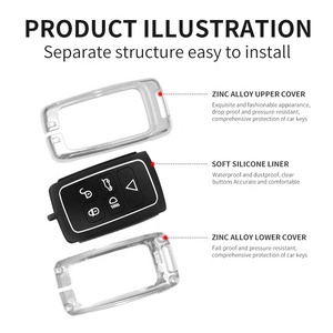 5 ปุ่มรถ Remote Key Fob กรณีเชลล์สําหรับ Land Rover Range Rover Evoque แจ๊กัวร์ E-PACE XF XJL กรณีรถ - Product Image 5