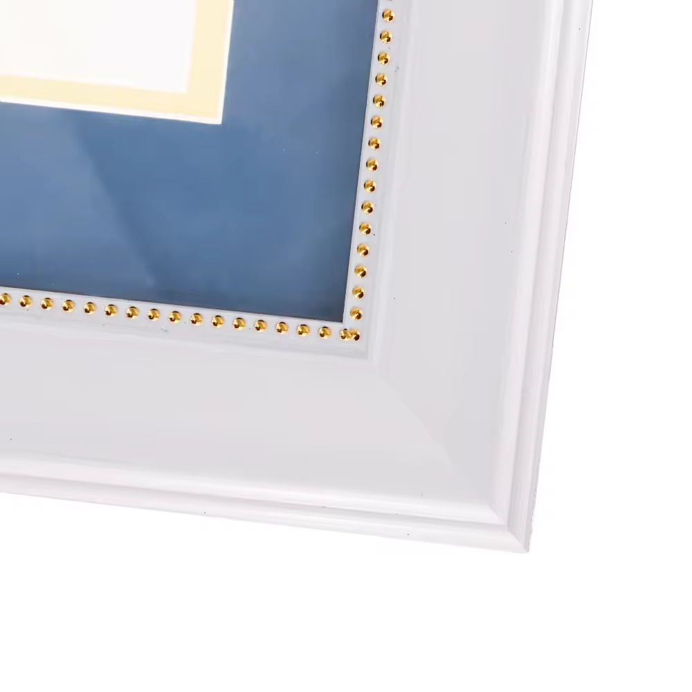 White with gold bead