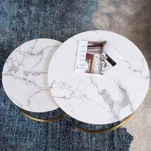 Contemporary Round Nesting Coffee <strong>Table</strong> Bent Black Gold Metal Side Glass Marble Stone Mdf Wood Nest of <strong>3</strong> <strong>Table</strong> <strong>Set</strong> Nesting <strong>Table</strong> - Product Image 4