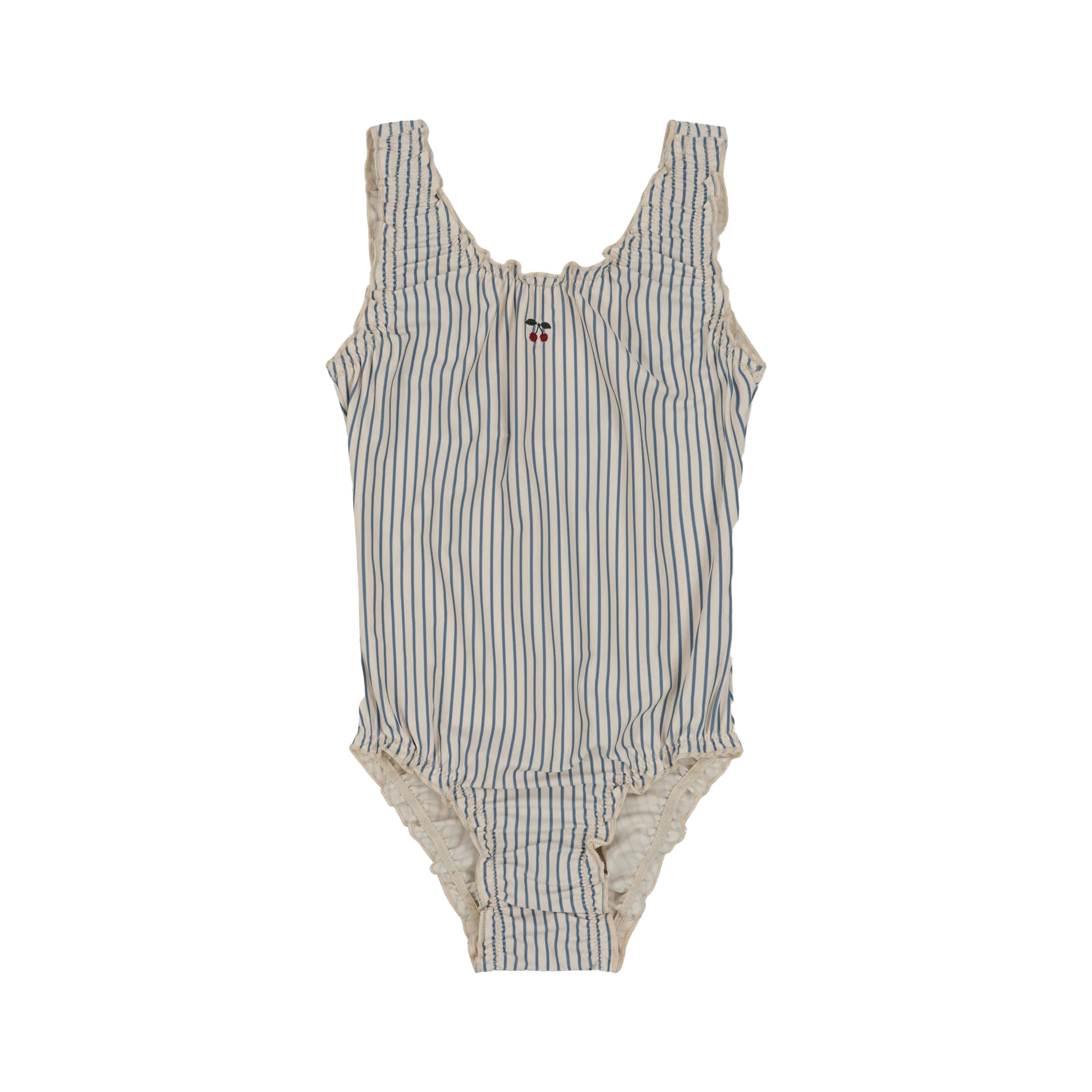 Maillot de bain une pièce style gilet à rayures bleues