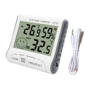 DC103 Indoor /Outdoor LCD <strong>Large</strong> Screen Alarm Moisture Monitor Tester Digital Thermometer <strong>Hygrometer</strong> - Product Image 2