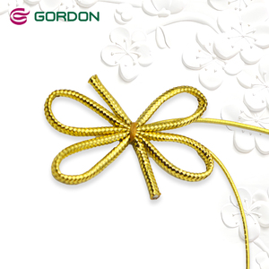 Gordon Ribbons Eco Friendly Gold <strong>Elastic</strong> <strong>Loop</strong> With <strong>Bow</strong> <strong>Customized</strong> Easy Cute <strong>Elastic</strong> <strong>Bow</strong> for Box Decorating - Product Image 1