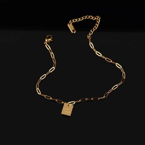 Advanced Sense Goodluck Square Brand Titanium Steel Light Luxury Foot Chain No Fade Anklet Niche Design Same Style Instagram - Product Image 2
