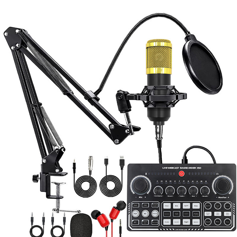 black Bm800 gold x50 headset set