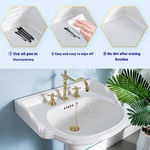 现代欧式经典复古盆灯奢华方形圆形浴室底座水槽 - Product Image 3